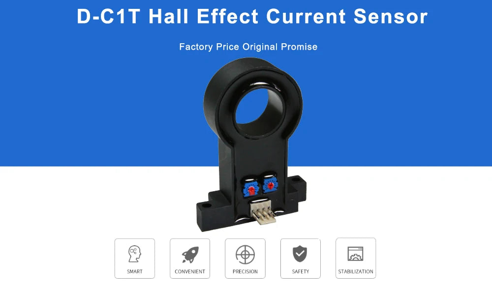 D-C1T Hall Effect Current Sensor for 100A 200A 300A 400A 500A DC Current Transformer Transducer Output DC4V for Electrochemical