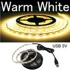 5M USB LED Strip Light 5V 3528 1 Meter 5 Meter White Warm White Pink Green Blue Red SMD RibbonKitchen Light Under Cabinet Lamp