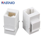 Blue RJ45 Connector RJ45 Keystone Jack Cat6 RJ45 Extension Coupler Ethernet Network LAN Cat 6 Coupler Jacks Extend Adapter Black