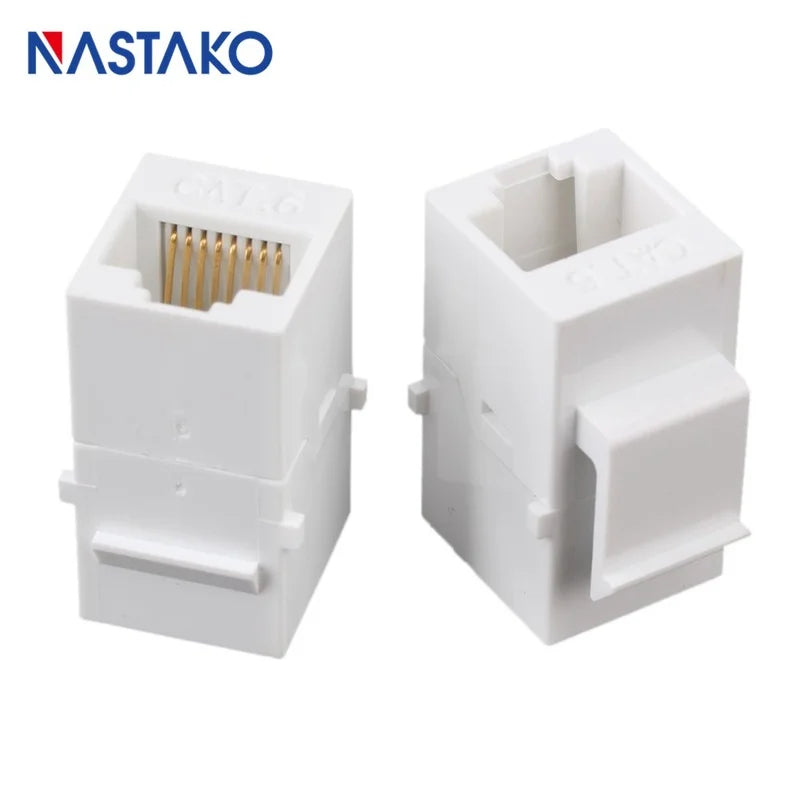 Blue RJ45 Connector RJ45 Keystone Jack Cat6 RJ45 Extension Coupler Ethernet Network LAN Cat 6 Coupler Jacks Extend Adapter Black