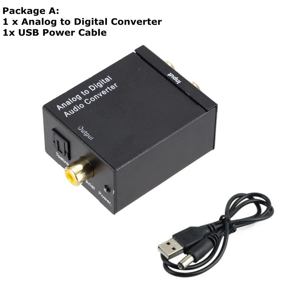 Latest Analog To Digital ADC Converter Optical Coax RCA Toslink Audio Sound Adapter SPDIF Adaptor For Apple TV For Xbox 360 DVD