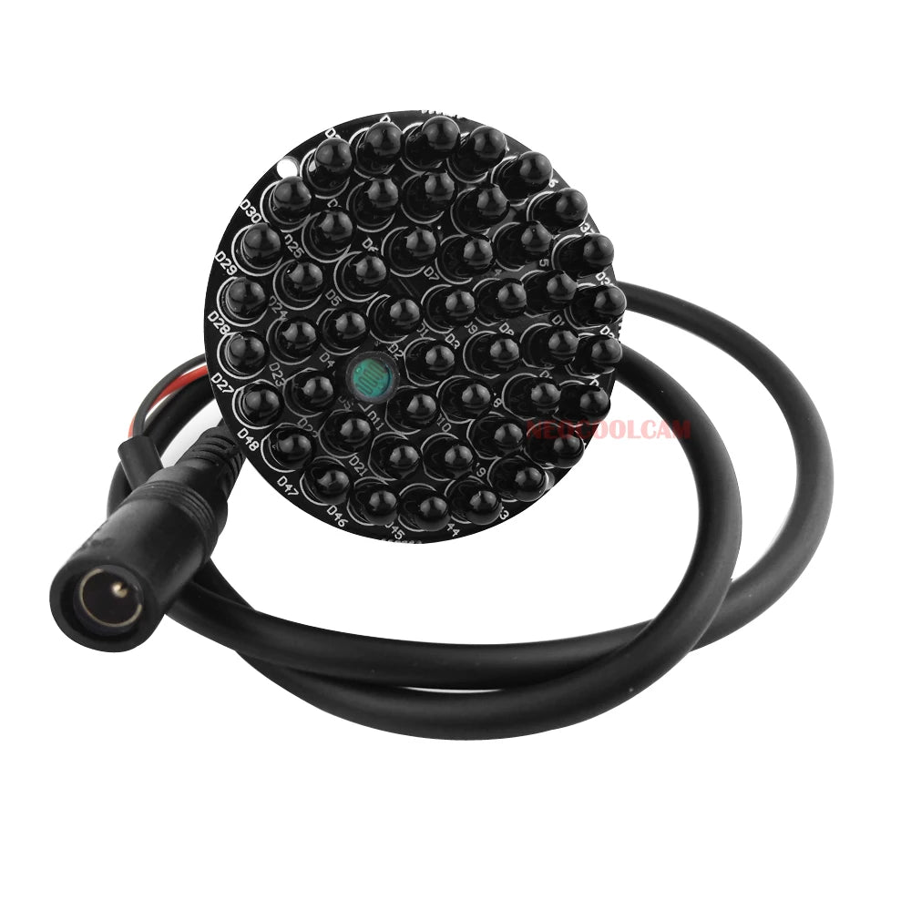 Invisible 940nm No Red Exposure at Night 48pcs IR Light Infrared Illuminator Board For CCTV Camera Night Vision + Power Cable
