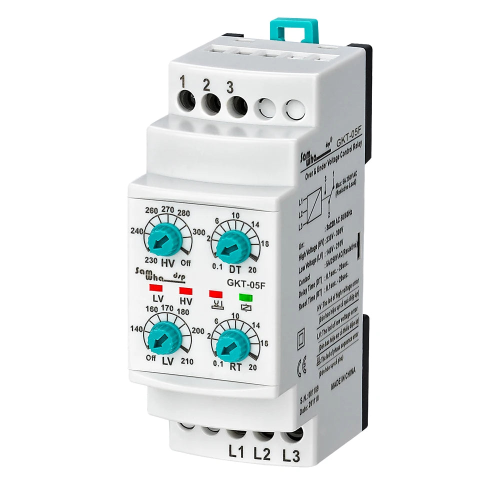 Samwha-Dsp GKT-05F 3*220VAC Non-Neutual Three-Phase Phase Failure, Phase Sequence, Under&Over Voltage Relay
