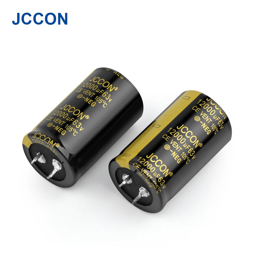 2Pcs JCCON Audio Electrolytic Capacitor 63V 3300UF 4700UF 6800UF 10000UF 12000UF 15000UF 22000UF Low ESR For Hifi Amplifier