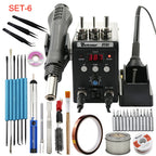 2 in 1 Soldering Station 8586  Digital Display SMD Rework Hot Air Gun Solder Iron 220V ESD Welding Desoldering Repair Tools