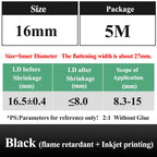 10 METER/LOT BLACK 1/2/3/4/5/6/8/10/10/12/14/16/18/20mm Heat Shrink Tubing Flame Retardant Tube Kit Insulation Tubing Wire Cable