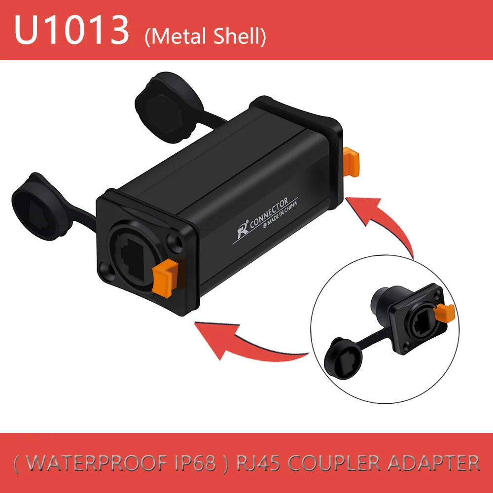 1pc New Arrival Waterproof Network Connector RJ45 Ethernet Connector Female Panel Mount Sockets IP65 Level