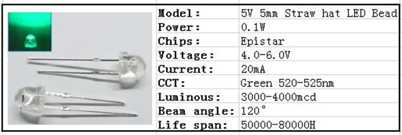 5V 12v LED 5mm 3mm bead SMD f5 f3 hat round lamp dip diodes USB car light white red green blue yellow chip 50pcs