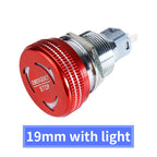 Metal Emergency Stop Switch 16MM 19MM 22MM E-stop Button Rotary Push-pull Emergency Stop Button with LED light 220V 24V 12V