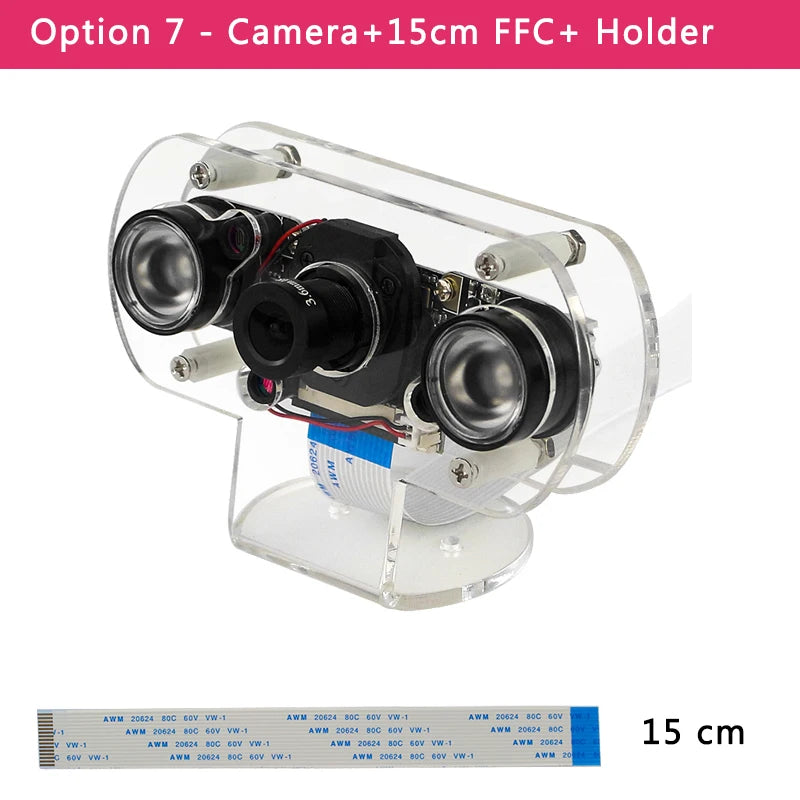 Raspberry Pi Camera Night Vision Focal Adjustable 5MP OV5647 Automatically Switch Day Night Mode for RPI 5 4B 3B+ 3B Zero W