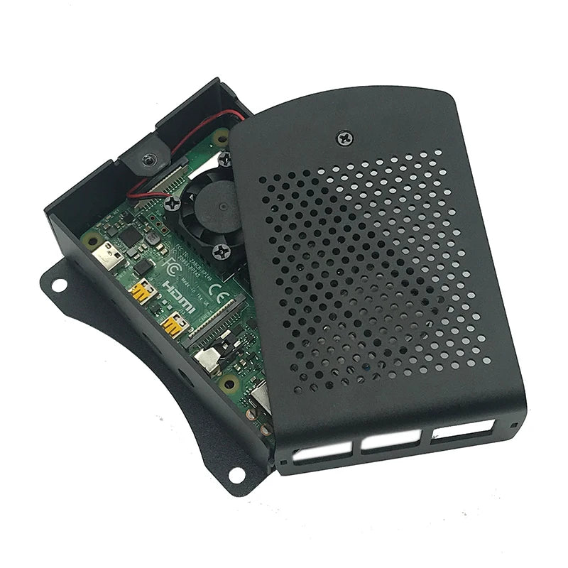 Raspberry Pi 4B 3B Aluminum Case Metal Chassis Shell Box with Onboard Cooling Fan