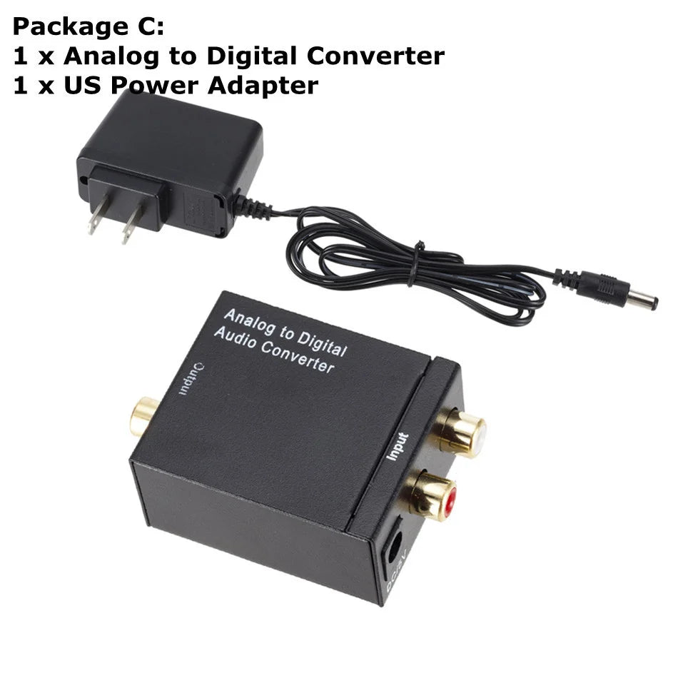 Latest Analog To Digital ADC Converter Optical Coax RCA Toslink Audio Sound Adapter SPDIF Adaptor For Apple TV For Xbox 360 DVD