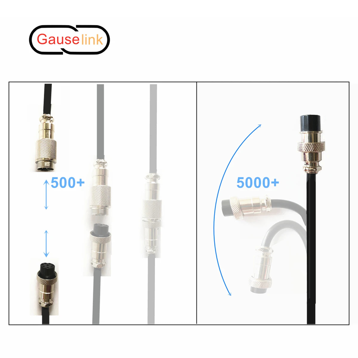 Aerial Circular Connector Aviation Plug GX16 With Shielded Cable Wire 2m GX-16 Female 2 3 4 5 6 7 8 Pins Customization Supported