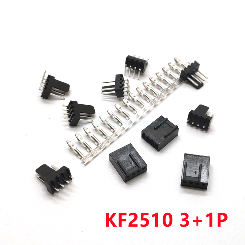 10-50PCS/Lot KF2510 2.54mm 4Pin Connector 3+1P Male Female Housing Straight Right Angle Pin Header Socket