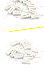 10Pcs 5W Ceramic Cement Resistor 5% In A Pack 0.1R 0.22 0.33 0.5 Ohm 6.8K 0.25R 0.5R 3R 27R 12R 100R Non-inductive Resistors