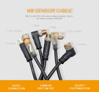Cloweit M8 3 4 Pins PVC LED IP67 Sensor Cable Connector Type A Socket Plug 2m Waterproof Male&Female Straight Angle Flange