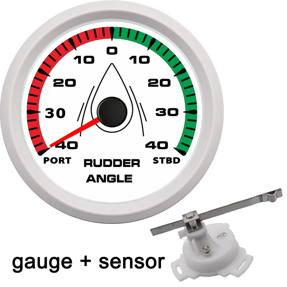 12V/24V STBD PORT Rudder Angle Meter 85mm Rudder Angle Indicator with 0-190 ohm Rudder Angle Sensor 7 Color Backlight Customized