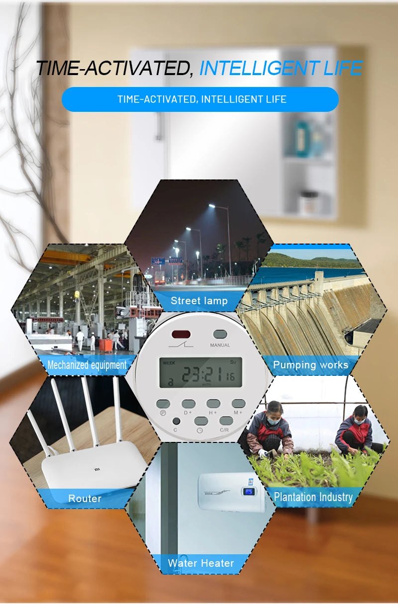 CN101A LCD Time Switch 12V 24V 110V 220V Time Relay Street Lamp Lillboard Power Supply Timer