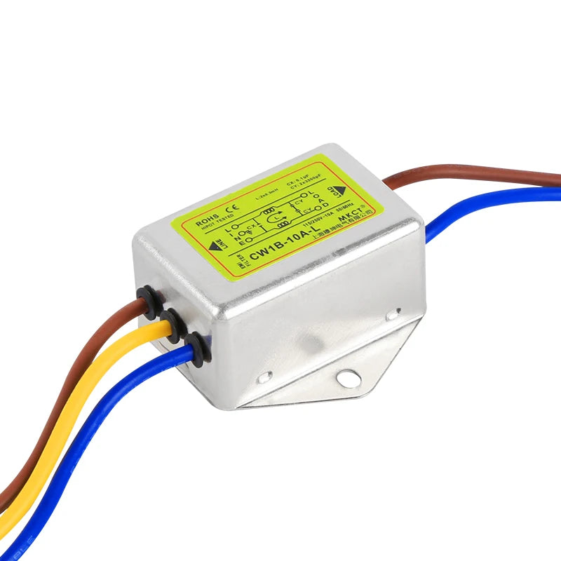 Anti-interference AC 220V Power Supply Filter EMI Line Audio Purifier CW1B 50/60Hz 1A/3A/6A/10A Power Filter