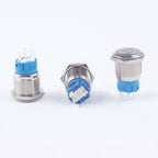 19mm Waterproof Momentary Latching Metal Doorbell Bell Horn Push Button Switch LED Ring Mark Fixation 5V 12V 24V 220 Lock Reset