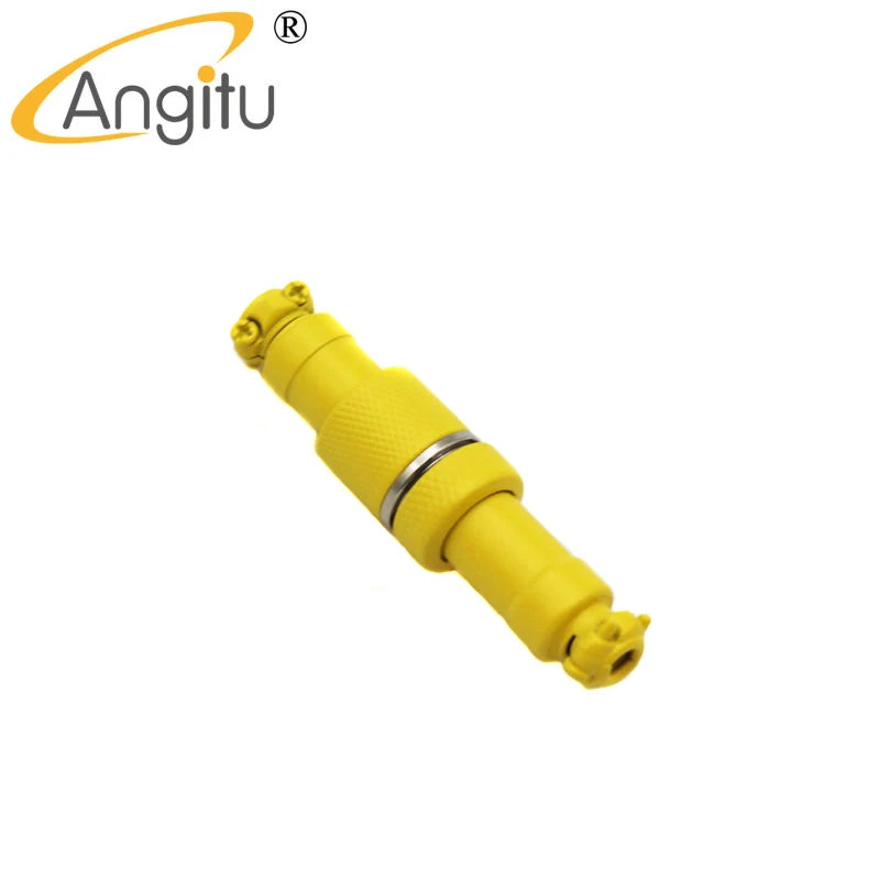 Angitu Electroplated GX12 Aviator GX 12 Connector Plug Butting Docking 4 core Male&Female Red Blue Black White Yellow