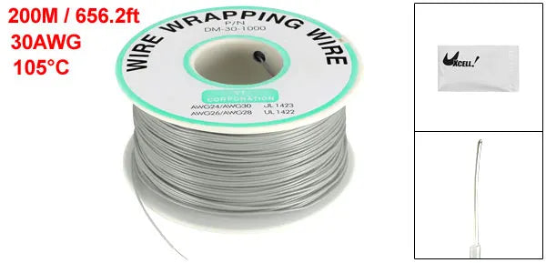0.58mm Wire OD 200M 250M Electrical Wire Wrapping Wire Tin Plated Copper Wire PCB Solder Cable P/N DM-30-1000 30 AWG for Laptop