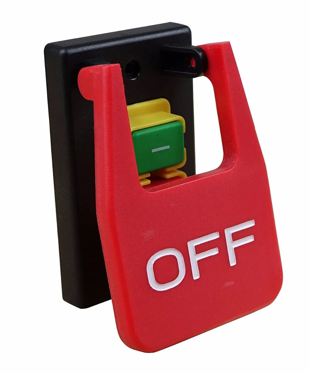 1PC Table Saws Electromagnetic Pushbutton Switch Paddle Switch 220V-240V 16A 5E4 safety switch with emergency stop cover