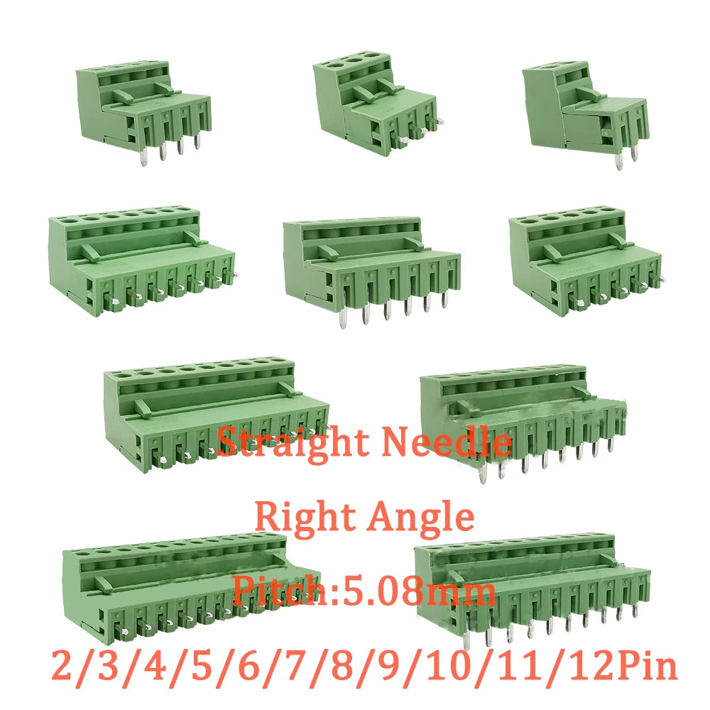 10/5 Pairs Pitch 5.08mm Terminal Block Connector 2EDG 5.08mm 2-12 Pin Pcb Screw Connector Terminal Block 2EDG Socket PCB	Screw