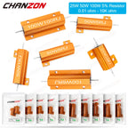 2 Pcs RX24 25W 50W 100W 0.01 - 10K High Power Wirewound Resistors Aluminum Case 0.5 1 4 6 8 10 20 25 100 150 200 300 500 1K Ohm