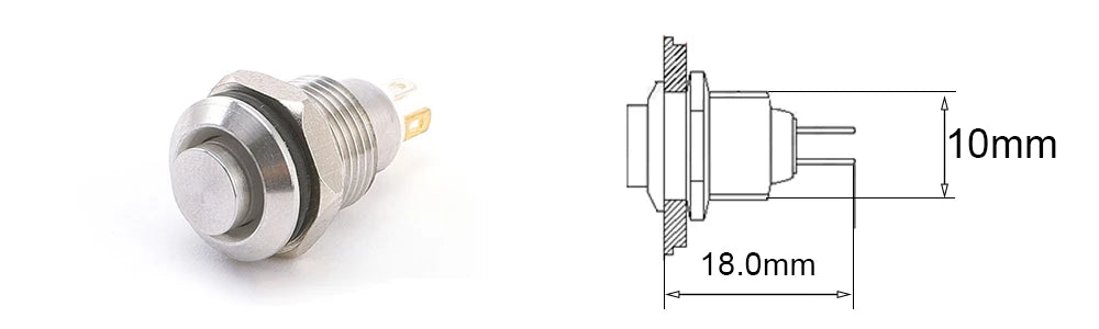 Push Button Switch Electric Waterproof Power 6v 12v Led Light Momentary on Off 8/10/12/16/19/22/25/30mm Micro Pressure Switches