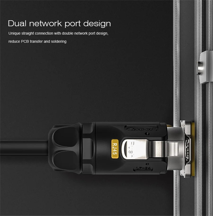 Cnlinko LP24 M24 Waterproof Ethernet RJ45 Connector Plug Receptacle Cat5e 8pin Signal Connector for Network Telecom LED Billboar