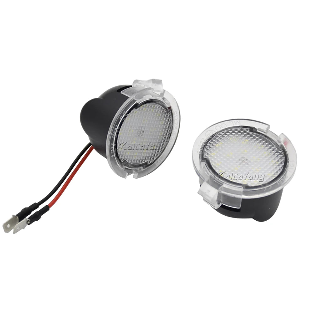 2Pcs Canbus No Error LED Side Mirror Puddle Lights For Ford F150 Mondeo Mk5 Mustang Edge Explorer Expedition Flex 6000K White