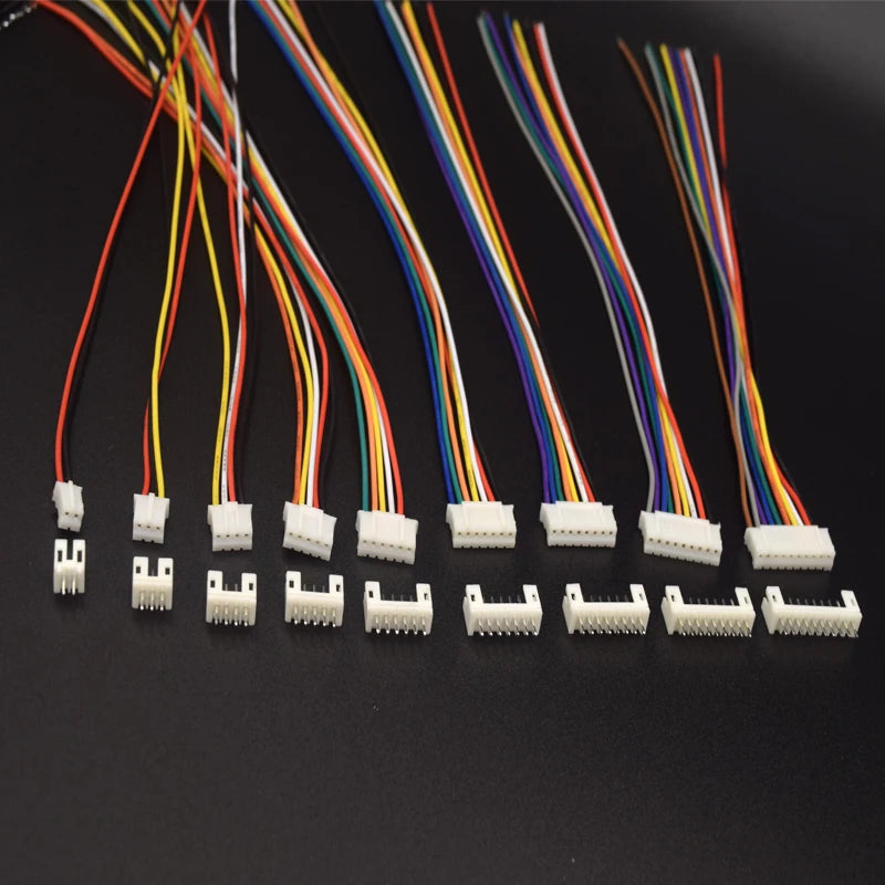 10 Sets Mini Micro JST 2.0 PH Male Female Connector 2/3/4/5/6/7/8/9/10-Pin Plug With Terminal Wires Cables Socket 200MM 26AWG