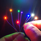 0.1mm Wired Chip Led SMD 0201/0402 3V Led Lamp Models Train Pre-soldered Micro Litz