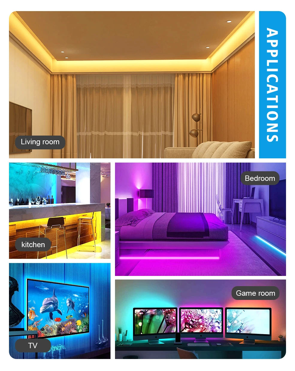 Smart Tuya Zigbee Led Strip Light Wifi USB TV Led Backlight Tape RGB Lights Works with Alexa /Zigbee Hub/Google /Smartthings