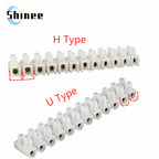 1pcs U H Type 12 Position Plastic Barrier Terminal Strip Block Barrier Screw Block Connection Strips for Electrical Wiring 3A10A
