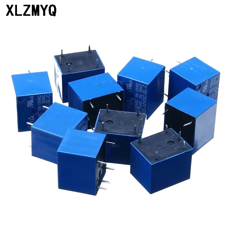 100PCS SRD 5V 9V 12V 24V 48V Power Relay SRD-05VDC-SL-C SRD-09VDC-SL-C SRD-12VDC-SL-C SRD-24VDC-SL-C SRD-48VDC Relays 10A 250VAC