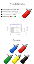 JZDZ 10pcs 4mm Banana Socket Binding Post Nut Banana Plug Jack Electrical Connector Terminal DIY Parts J.50001