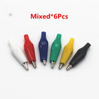 6Pcs Alligator Clips Electrical DIY Test Leads Alligator Double-ended Crocodile Clips Roach Clip Test Jumper Wire 28mm