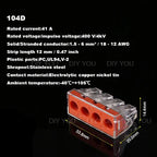 25/50/100PC DIY YOU 102/103D/104D/104/106/108 Universal Compact Wire Wiring Connector Conductor Terminal Block With Lever
