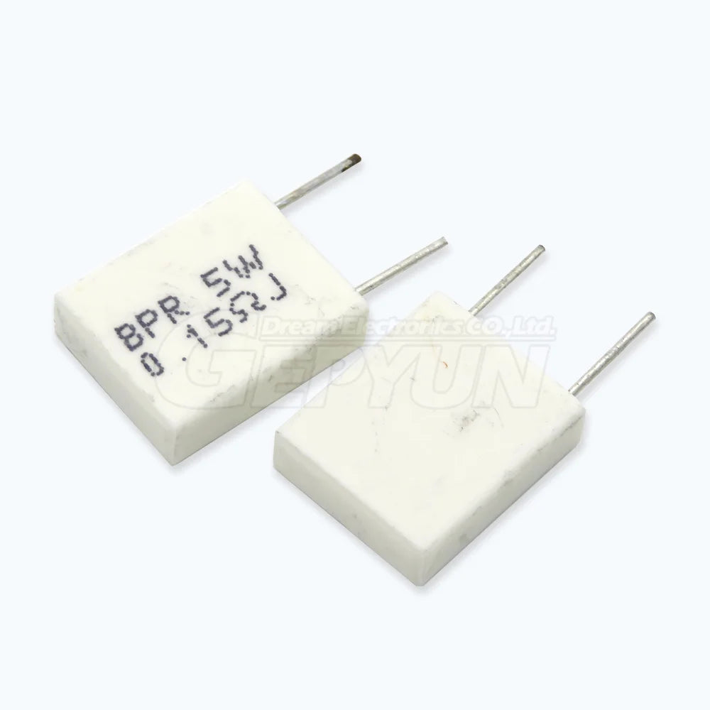 10pcs BPR56 5W Non-inductive Ceramic Cement Resistor 0.01 0.02 0.05  0.15  0.25  0.47ohm  0.1R 0.22R 0.33R 0.2R 0.5R