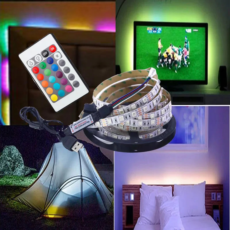 5M USB LED Strip Light 5V 3528 1 Meter 5 Meter White Warm White Pink Green Blue Red SMD RibbonKitchen Light Under Cabinet Lamp