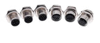 M12 Panel Back Mount Flange Socket Sensor Connector Waterproof Screw Threaded Coupling Male Female 3 4 5 8Pin M1216