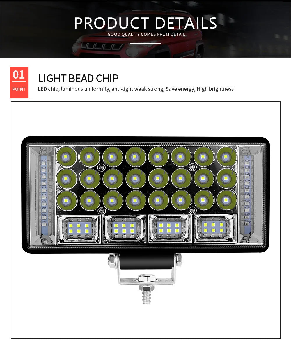 4'' 5'' 6'' 7 Inch LED Light Bar Offroad Spot Flood LED Work Light for Truck Car Boat Tractor 4x4 Atv Headlights 12V 24V