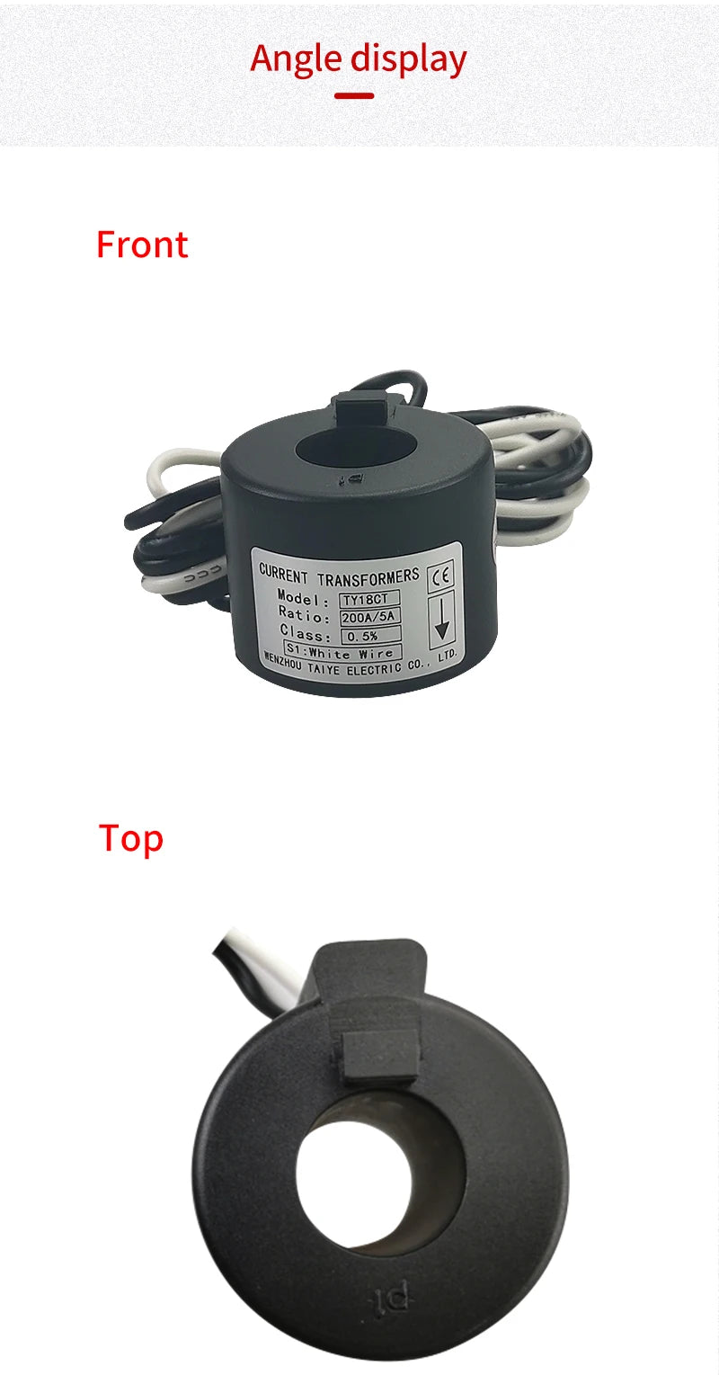 3pcs Clamp Current Sensor Transformer Core KCT 50A 75A 100A 150A 200A Din Rail CT Sensor Mini AC Waterproof Current Transformer