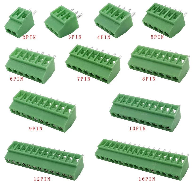 5/10Pcs KF128 2.54mm Pitch PCB Terminal Block Connector 150V 6A 2/3/4/5/6/7/8/9/10/12/14/16Pin Screw Terminal For 26-18AWG Cable