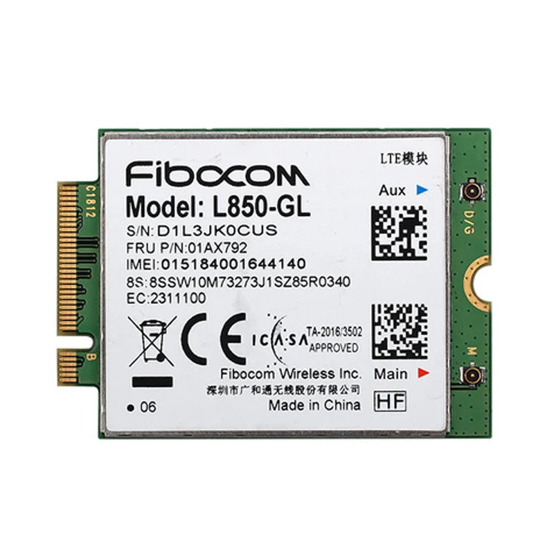 Fibocom L850-GL Card 01AX792 4G LTE Wireless Module For ThinkPad X395 X1 Carbon Gen6 X280 T580 T480s L480 X1 Yoga Gen 3   L580