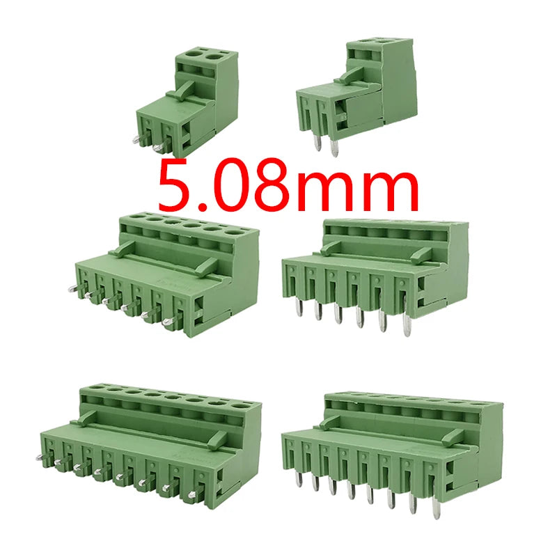 5Pairs KF2EDG 15EDG 3.5mm/3.81mm/3.96mm/5.08mm PCB Screw Terminal Block Connector Pin Header Socket Straight/Right Angle 2-12Pin
