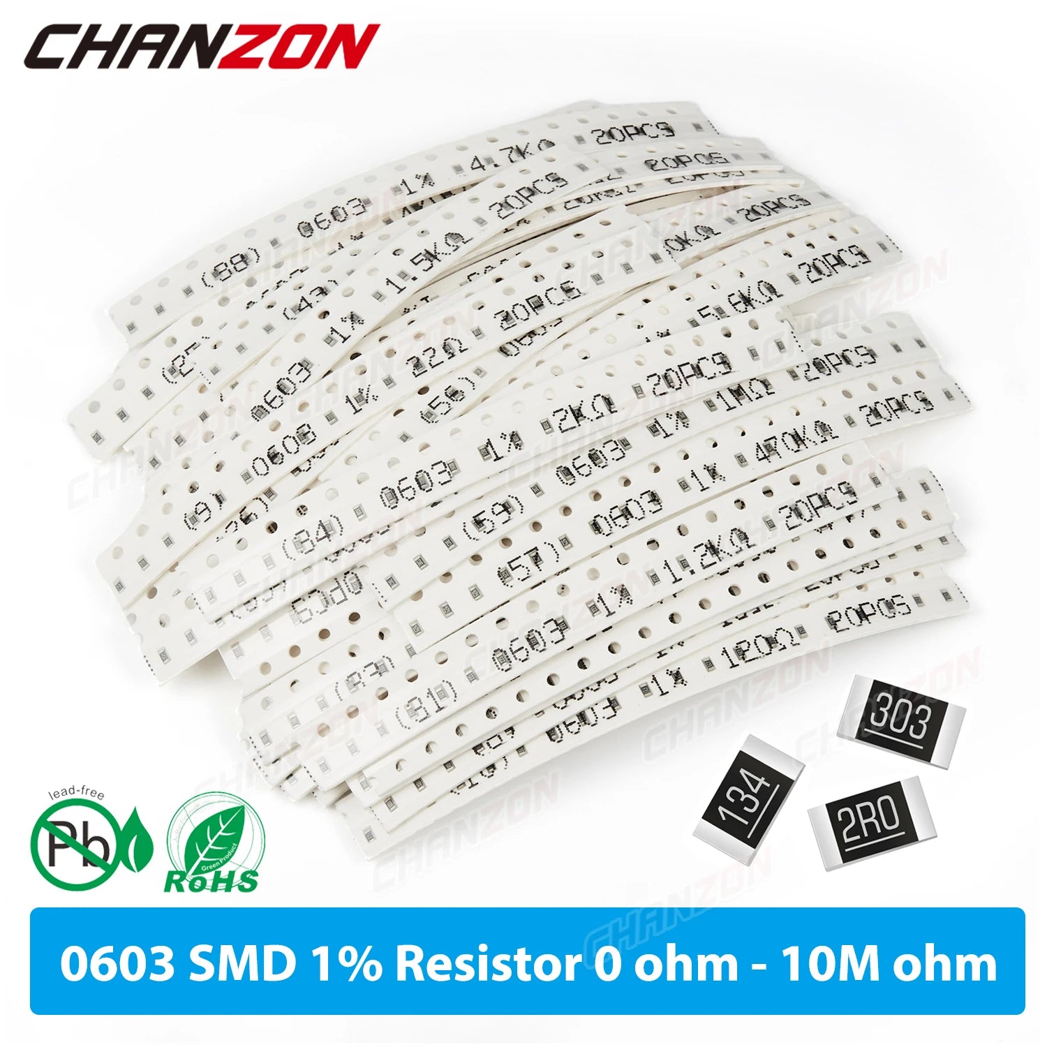 0603 1% High Precision SMD Resistor Kit 0ohm 16 100 470 1K 4.7K 3.9K 10K 33K 43K 56K 62K 75K 82K 91K Ohm 1M5 4M7 Assortment Set