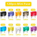 120PCS Fuse Car Kit Assorted Auto Car Truck Standard Blade Fuse Assortment 2A 3A 5A 7.5A 10A 15A 20A 25A 30A 35A Automotive Fuse